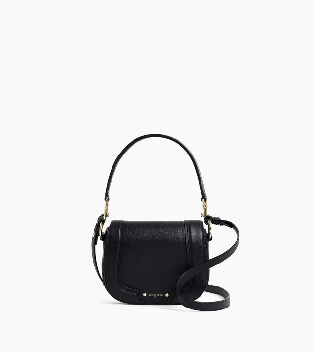 Le Tanneur Ella petit sac bandoulière cuir grainé noir