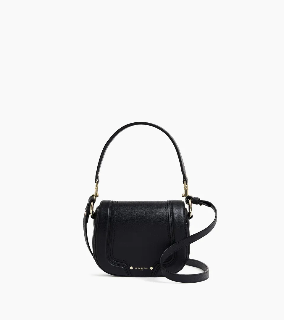 Le Tanneur Ella petit sac bandoulière cuir grainé noir