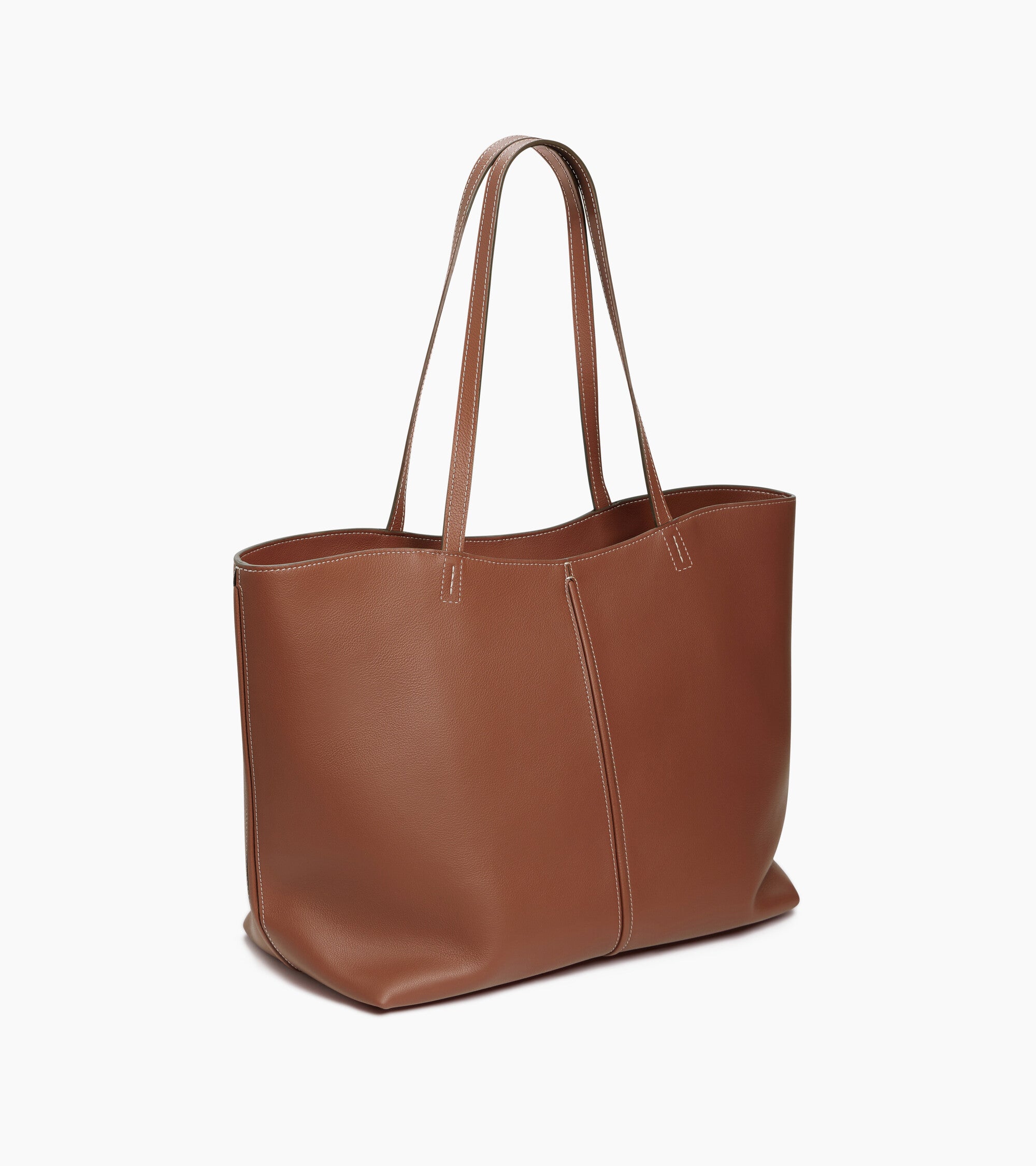 Le Tanneur Hortense sac cabas grand cuir grainé marron