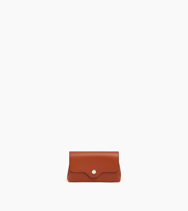 Le Tanneur porte-monnaie cuir lisse bouton pression rivets
