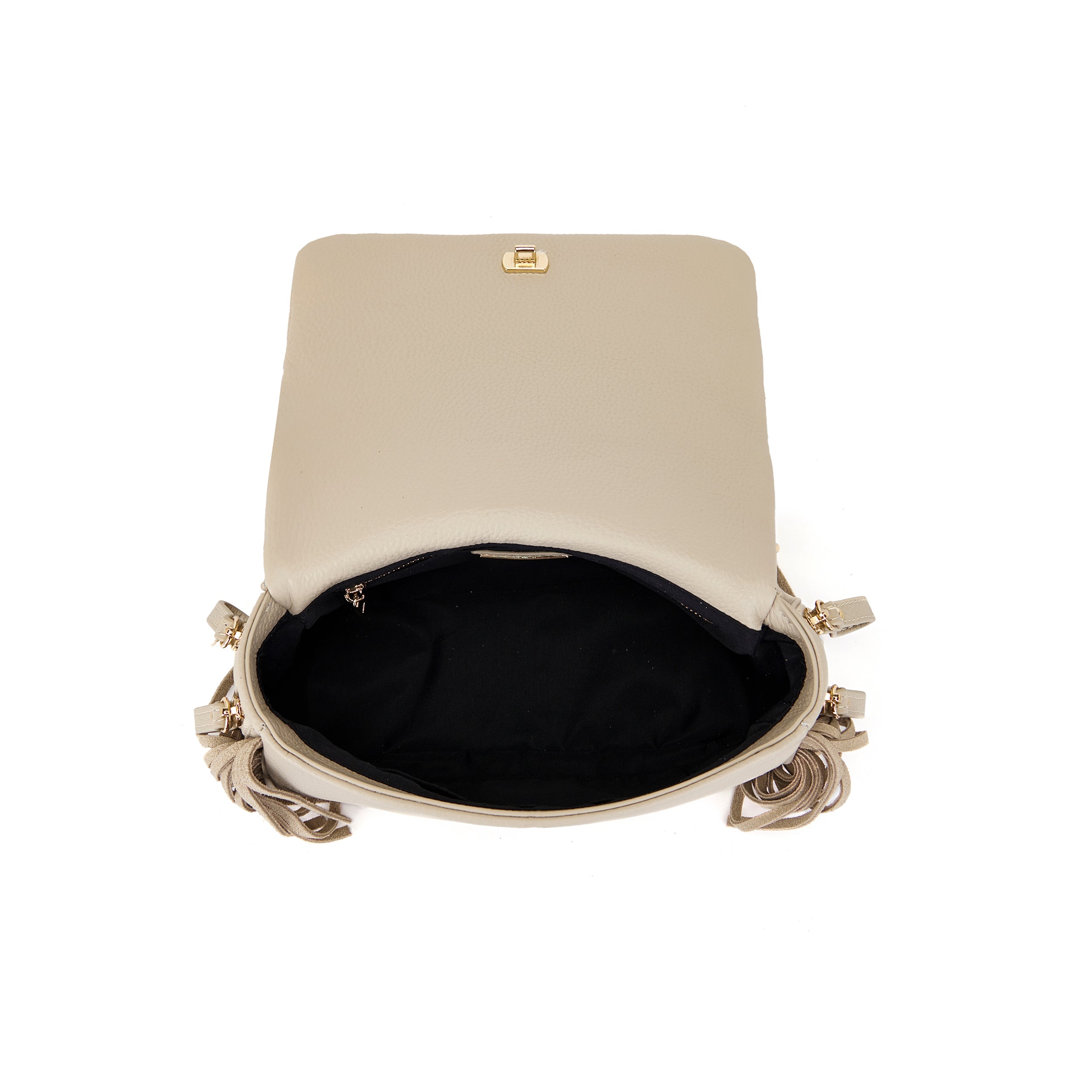 La Carrie Isabel sac bandoulière ivoire 21 cm cuir grainé