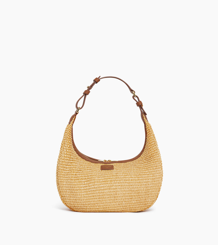 Le Tanneur Juliette Petit Sac Hobo Raphia Natural Tan