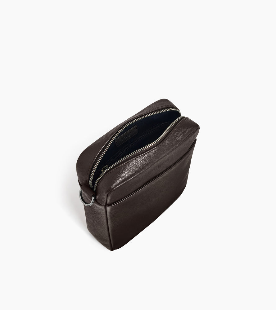 Le Tanneur Marceau petite sacoche cuir grainé marron café