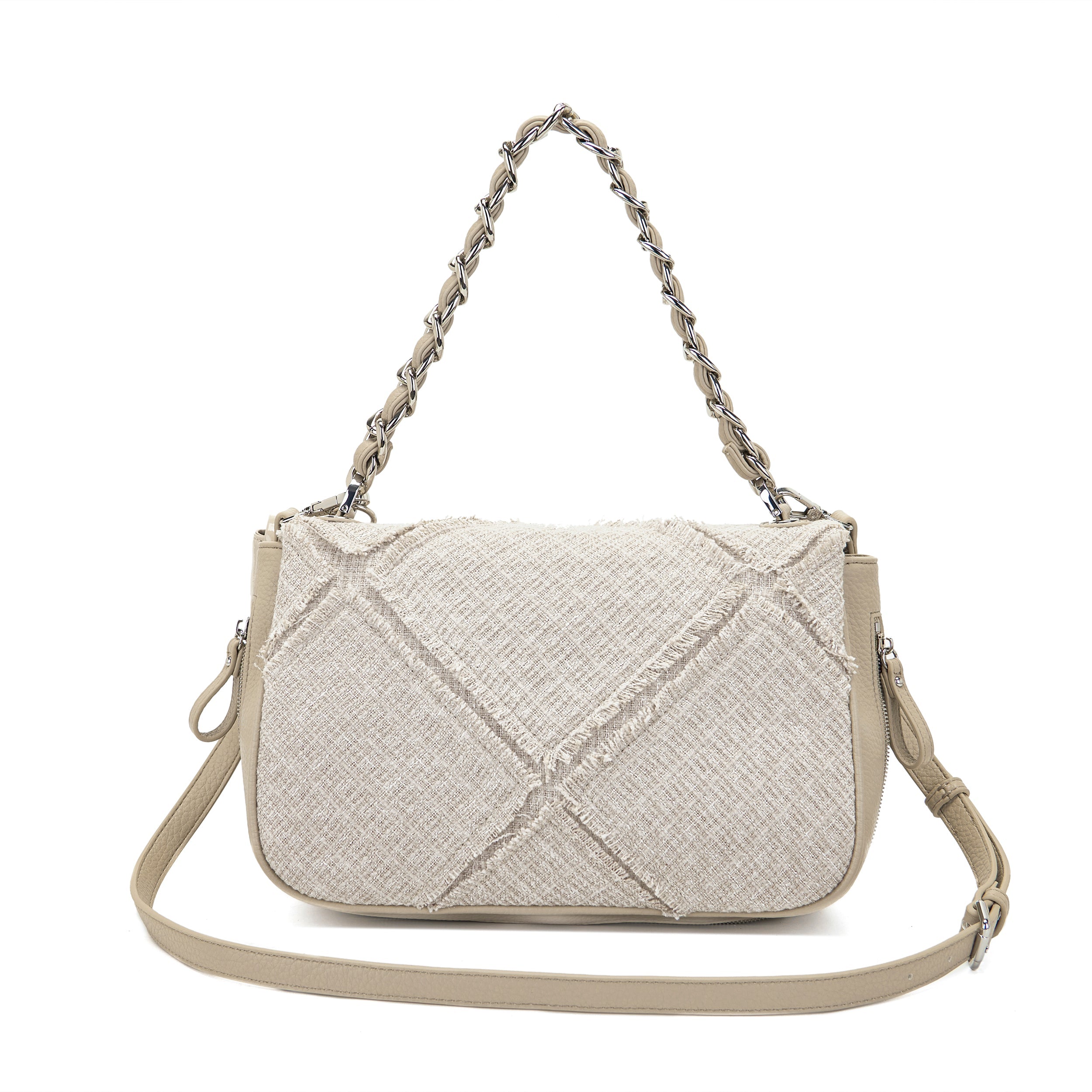 La Carrie Bag Isabel Cross sac bandoulière beige 35cm