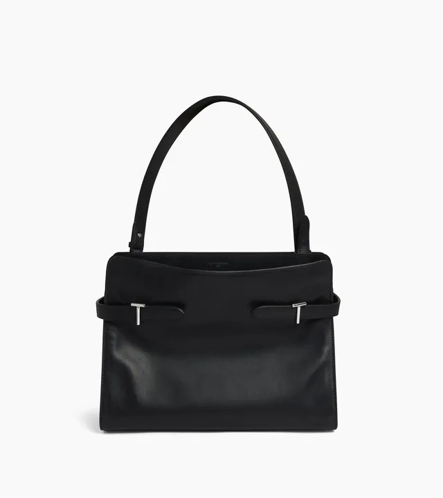 Le Tanneur Emie sac épaule cuir noir grand modèle
