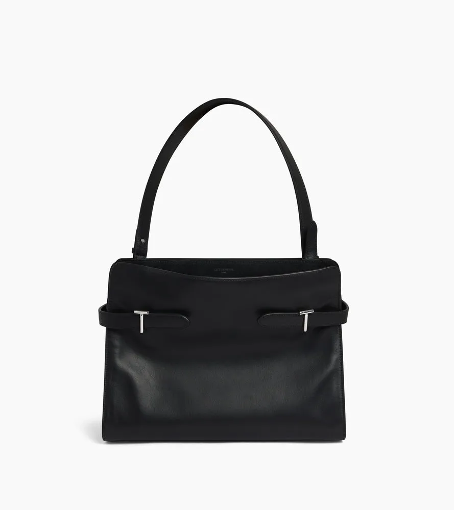 Le Tanneur Emie sac épaule cuir noir grand modèle