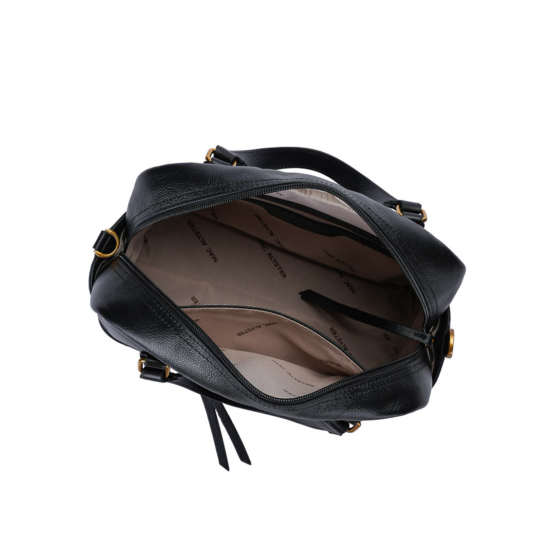 Mac Alyster Canelle Sac à Main Daim Cognac Cuir