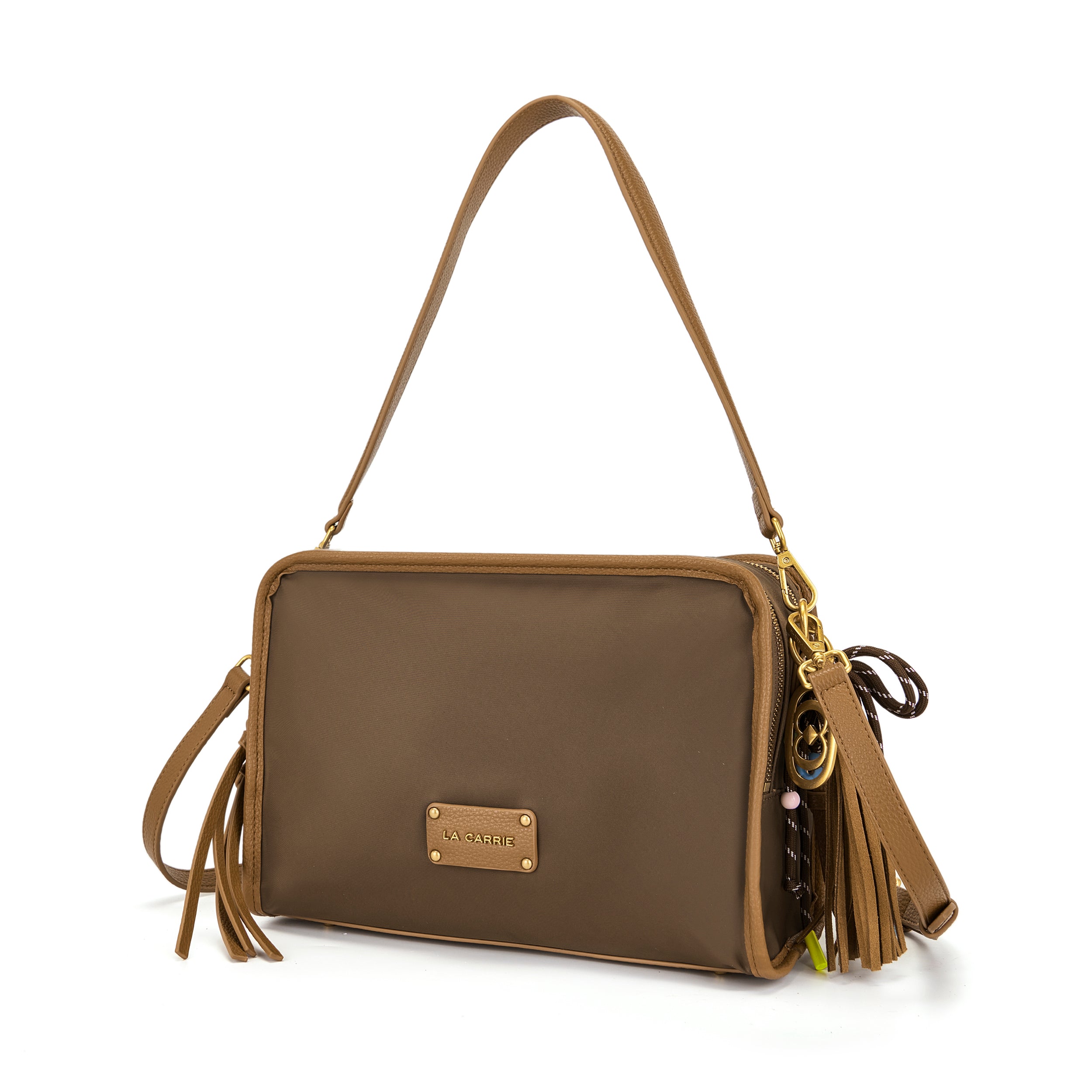 La Carrie Dark Wave sac épaule nylon marron 31x11x21cm