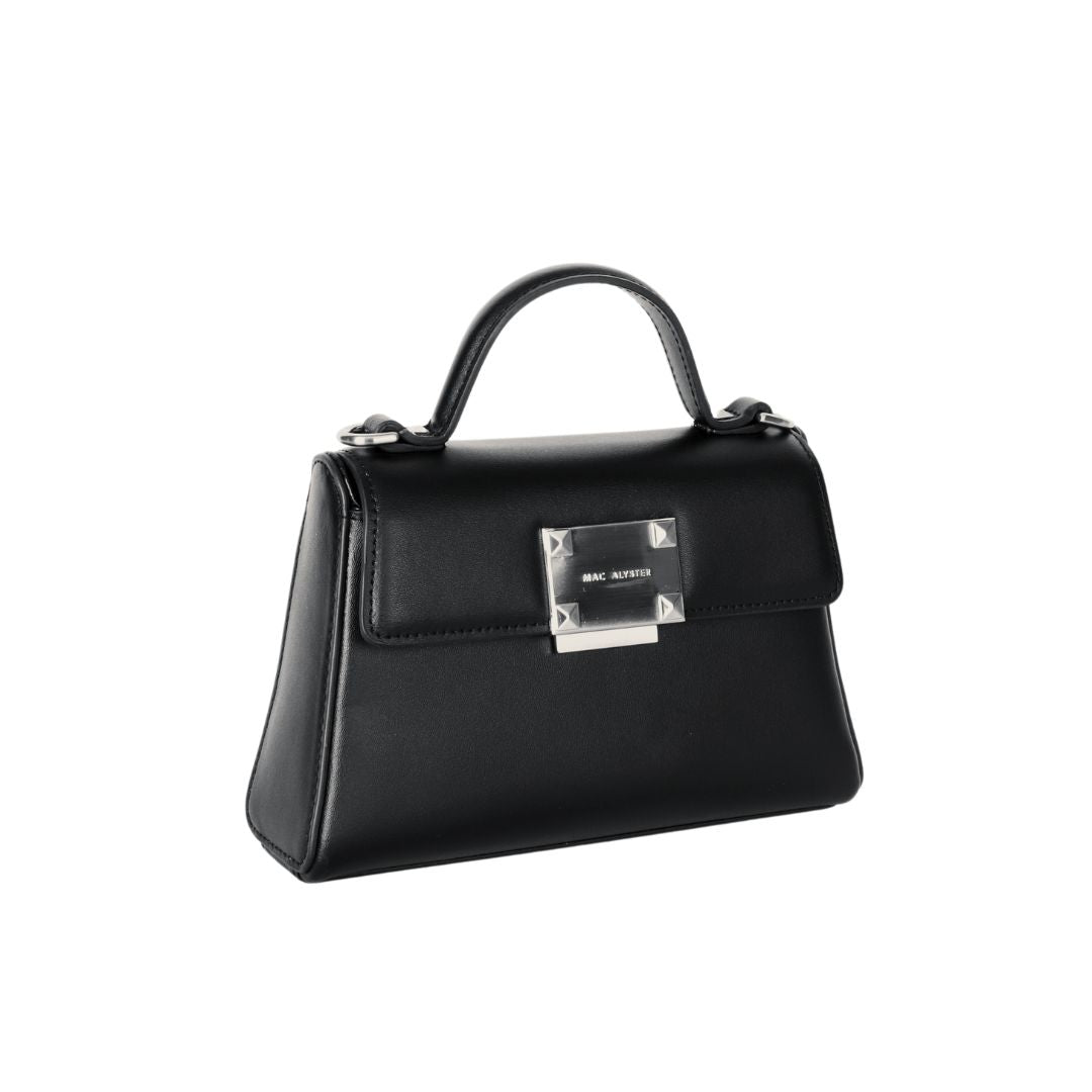 Mac Alyster Mélyssa mini sac cuir noir silver soirée