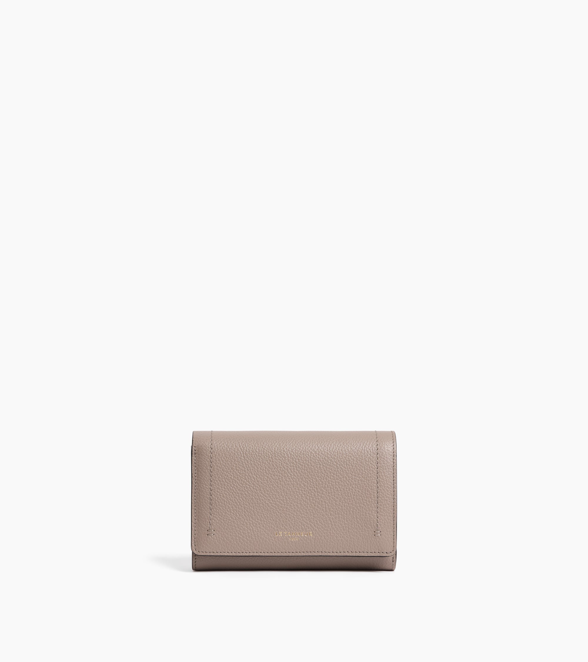 Le Tanneur Louison portefeuille à rabat cuir gris Fossil Grey