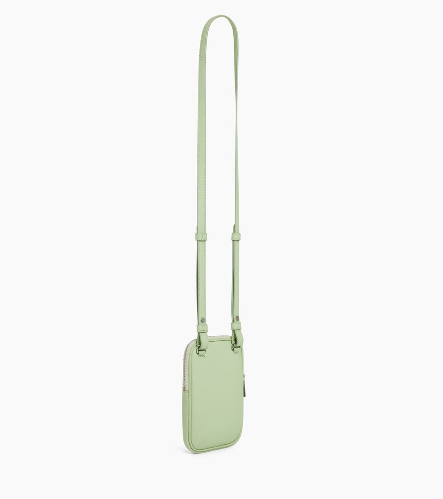 Le Tanneur étui téléphone cuir grainé zip bandoulière
