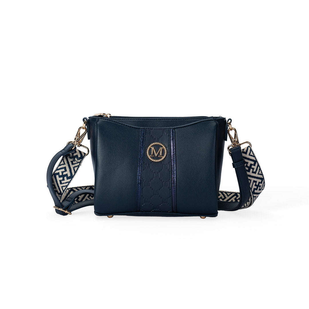 MAC ALYSTER Paradoxe sac bandoulière marine monogramme