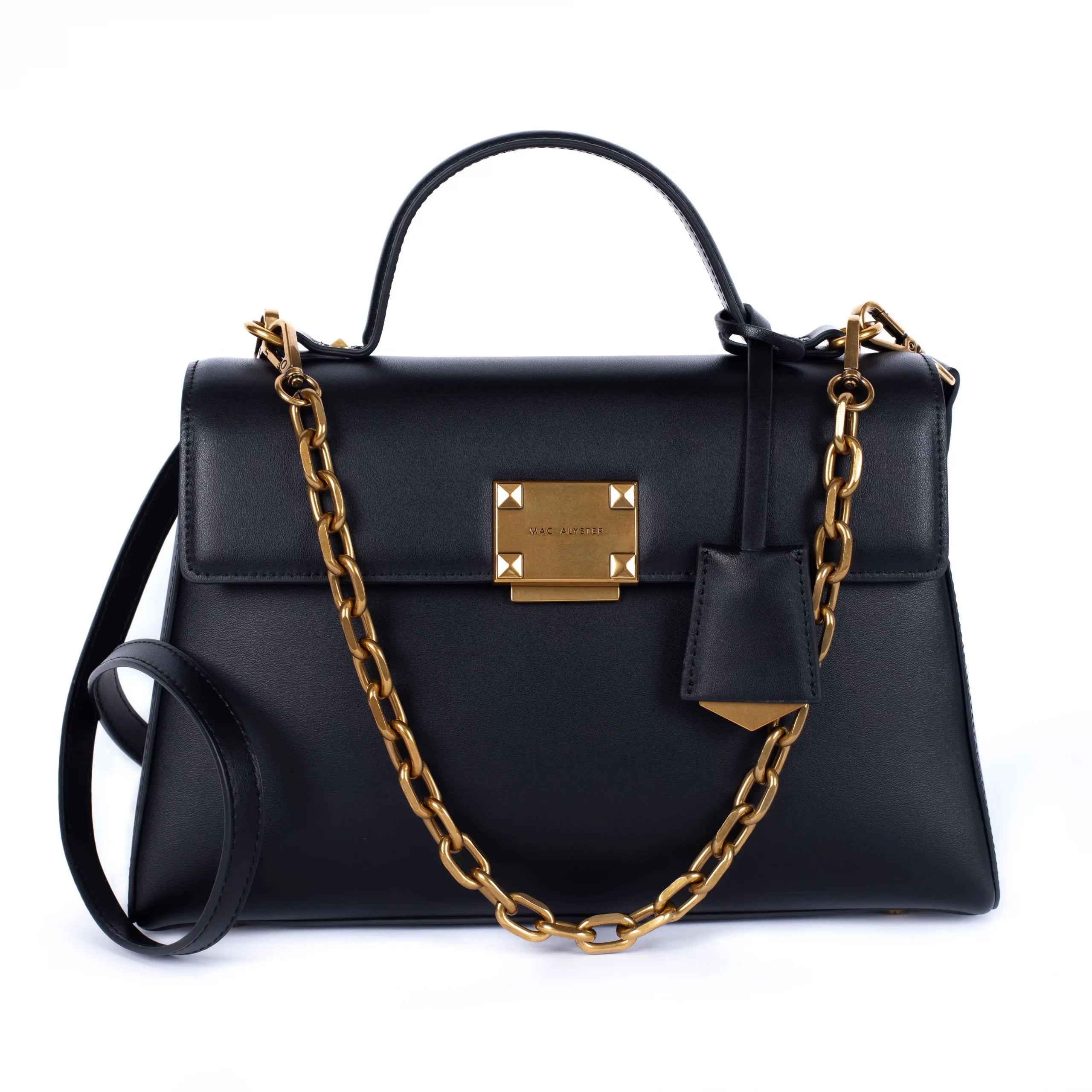 MAC ALYSTER Mélyssa sac à main cuir noir 30 cm