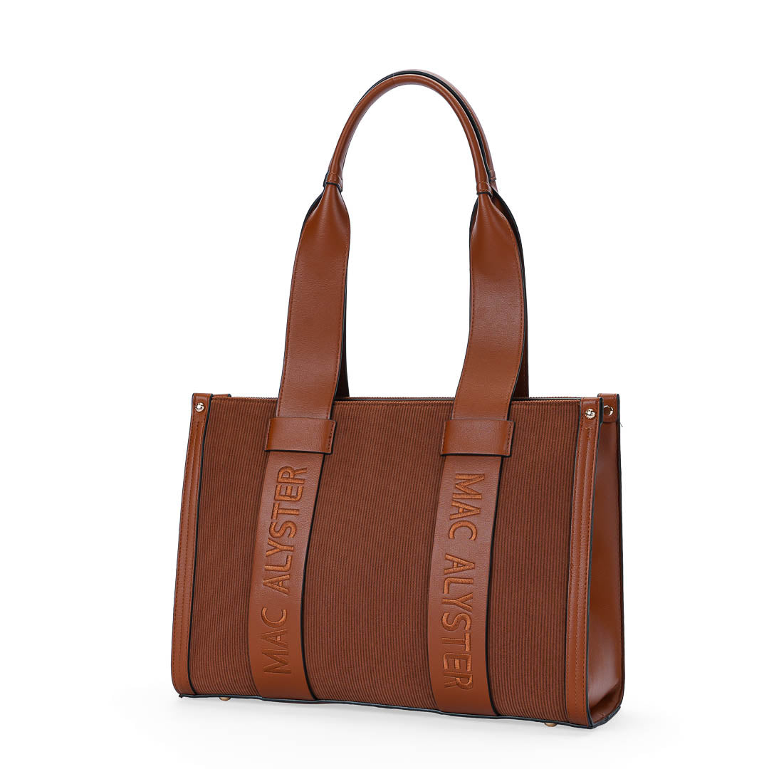 MAC ALYSTER Clover Velours sac cabas marron 37x26 cm