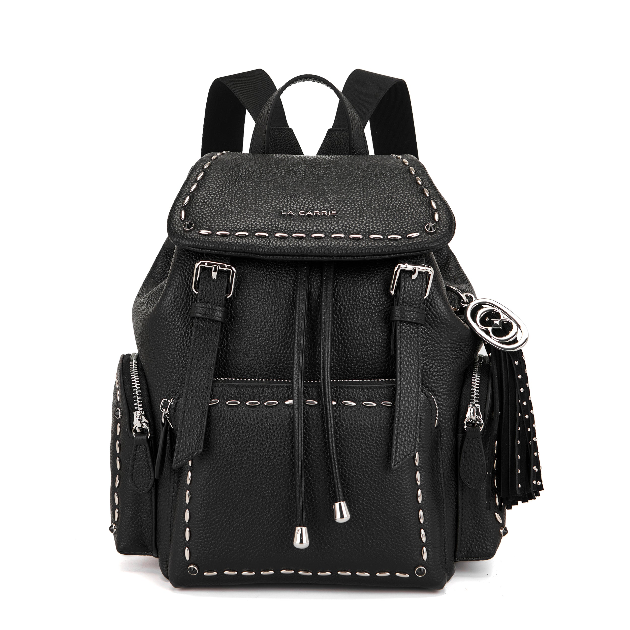 La Carrie Rock sac a dos noir cuir 27x12x31