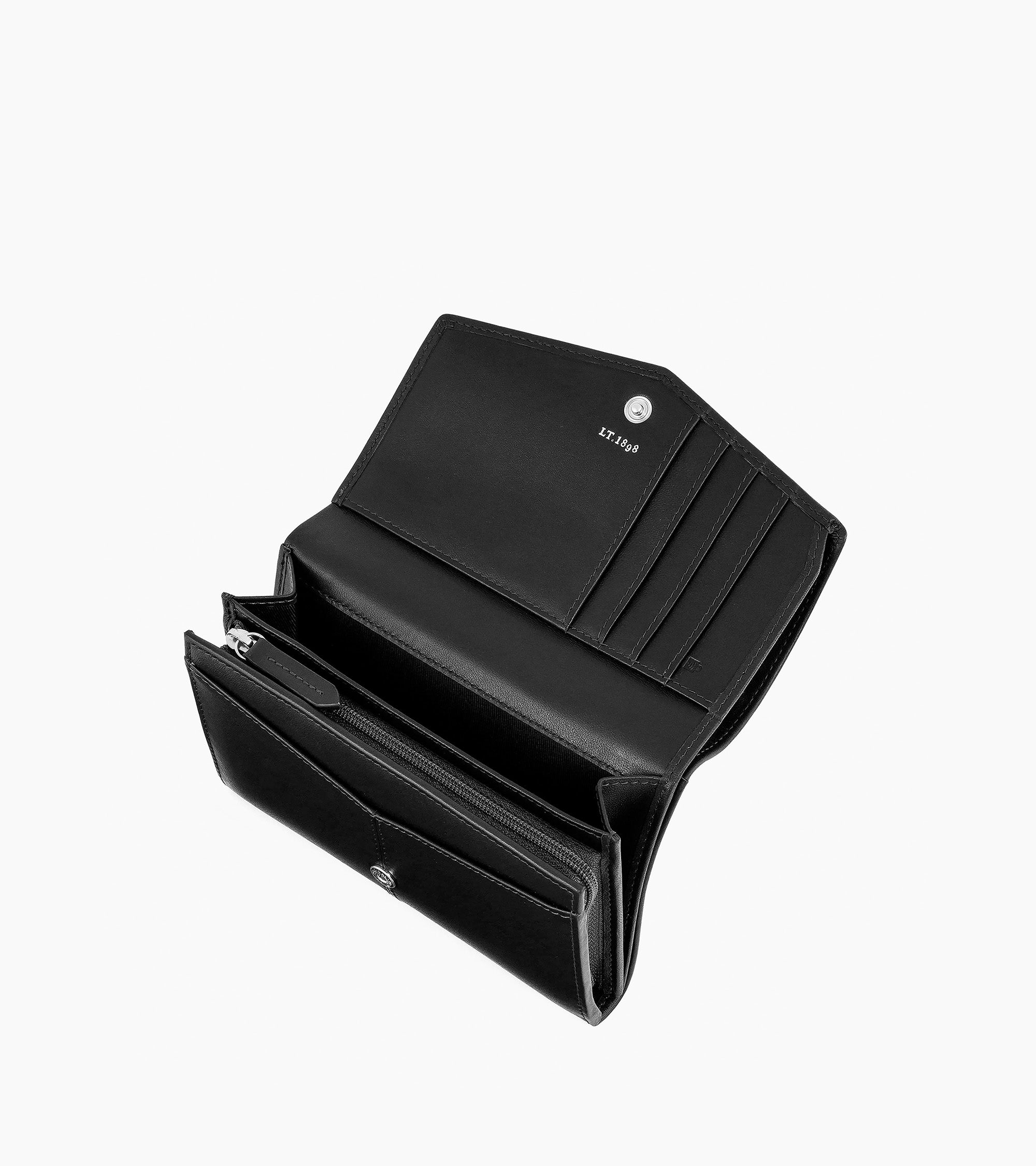 Le Tanneur Charlotte portefeuille cuir lisse noir