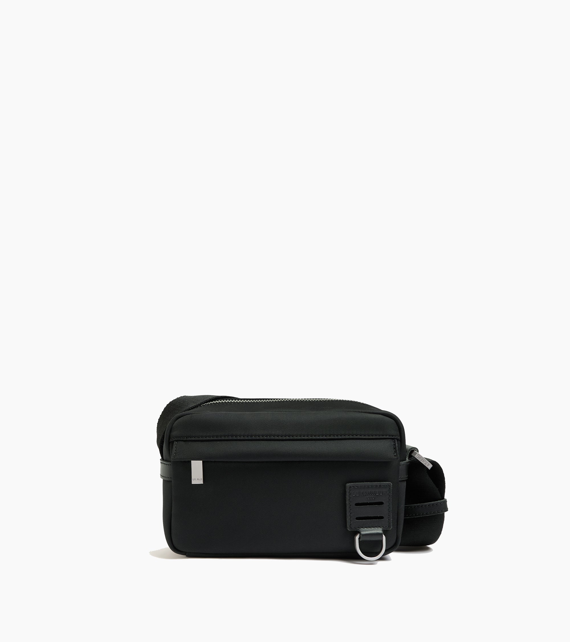 Le Tanneur Basile sac bandoulière toile nylon cuir noir
