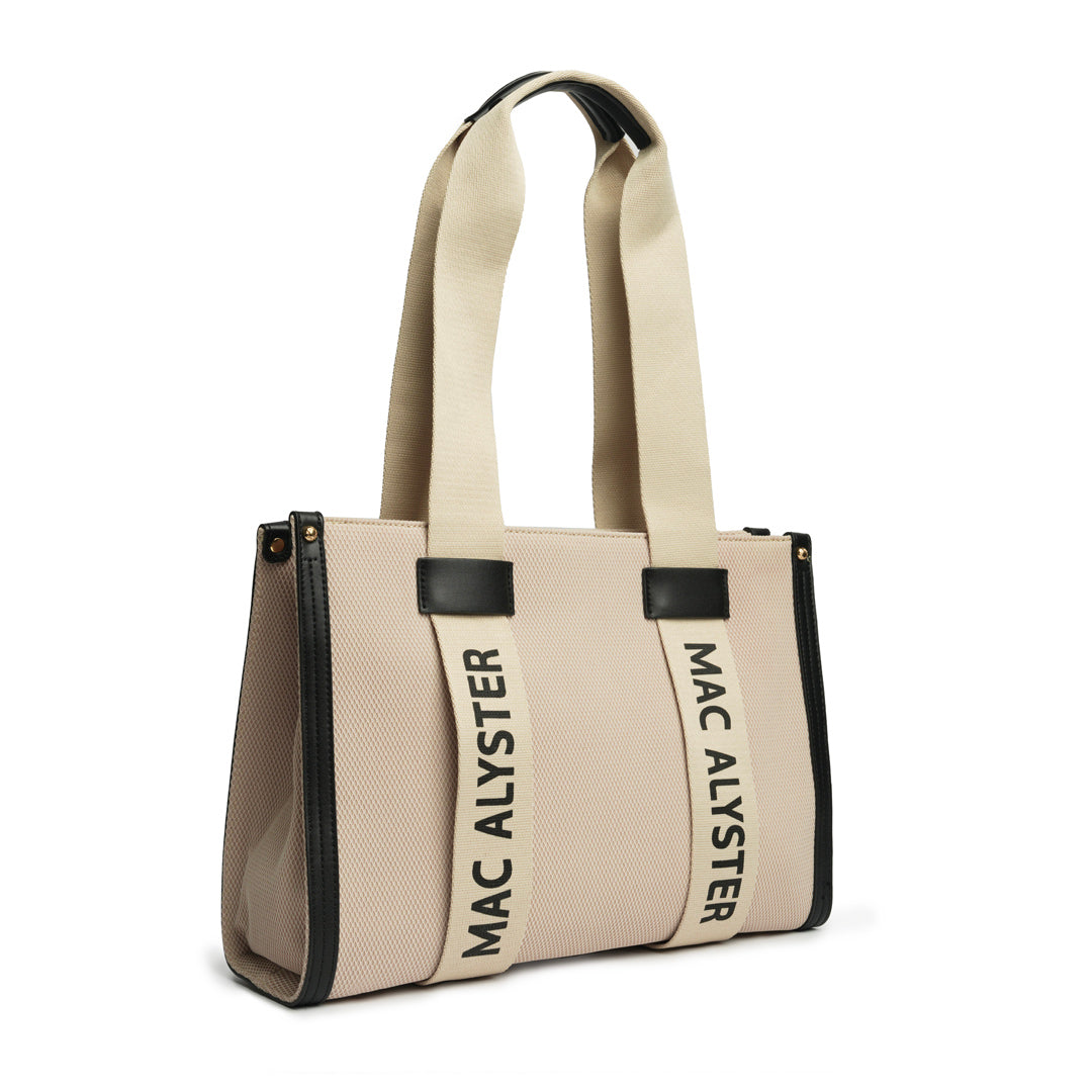 Mac Alyster Miss Clover sac cabas tressé Noir 26 cm
