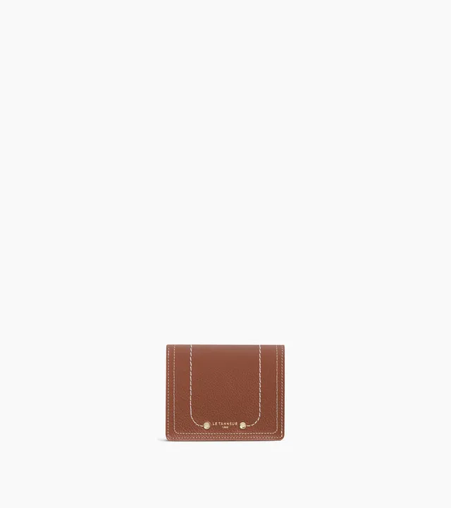 Le Tanneur Ella petit portefeuille cuir grainé marron