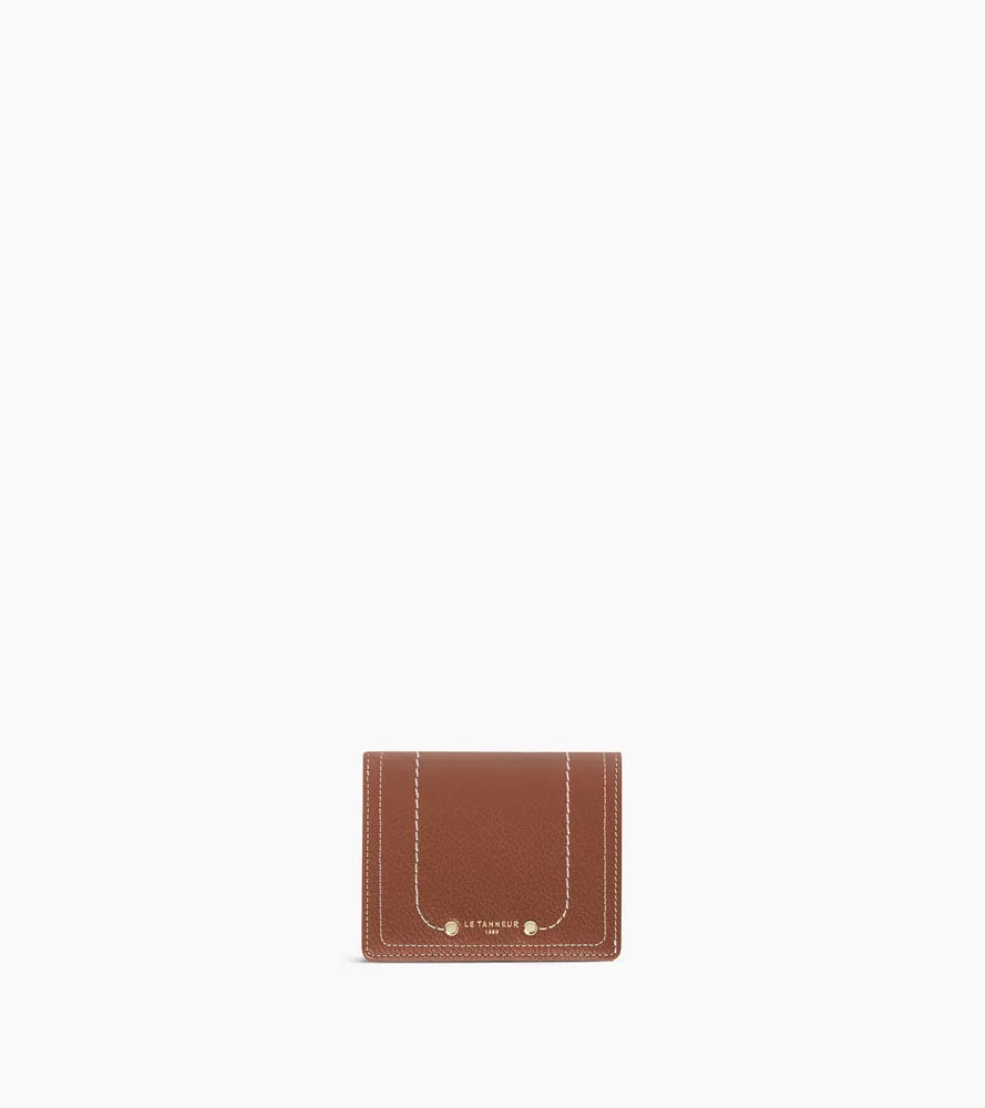 Le Tanneur Ella petit portefeuille cuir grainé marron