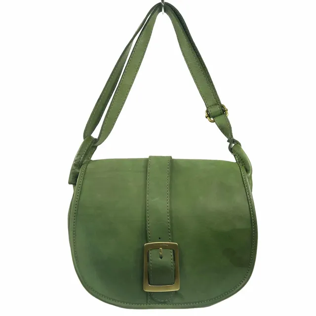 Collection Esprit Cuir GIULIA sac besace cuir vert vintage