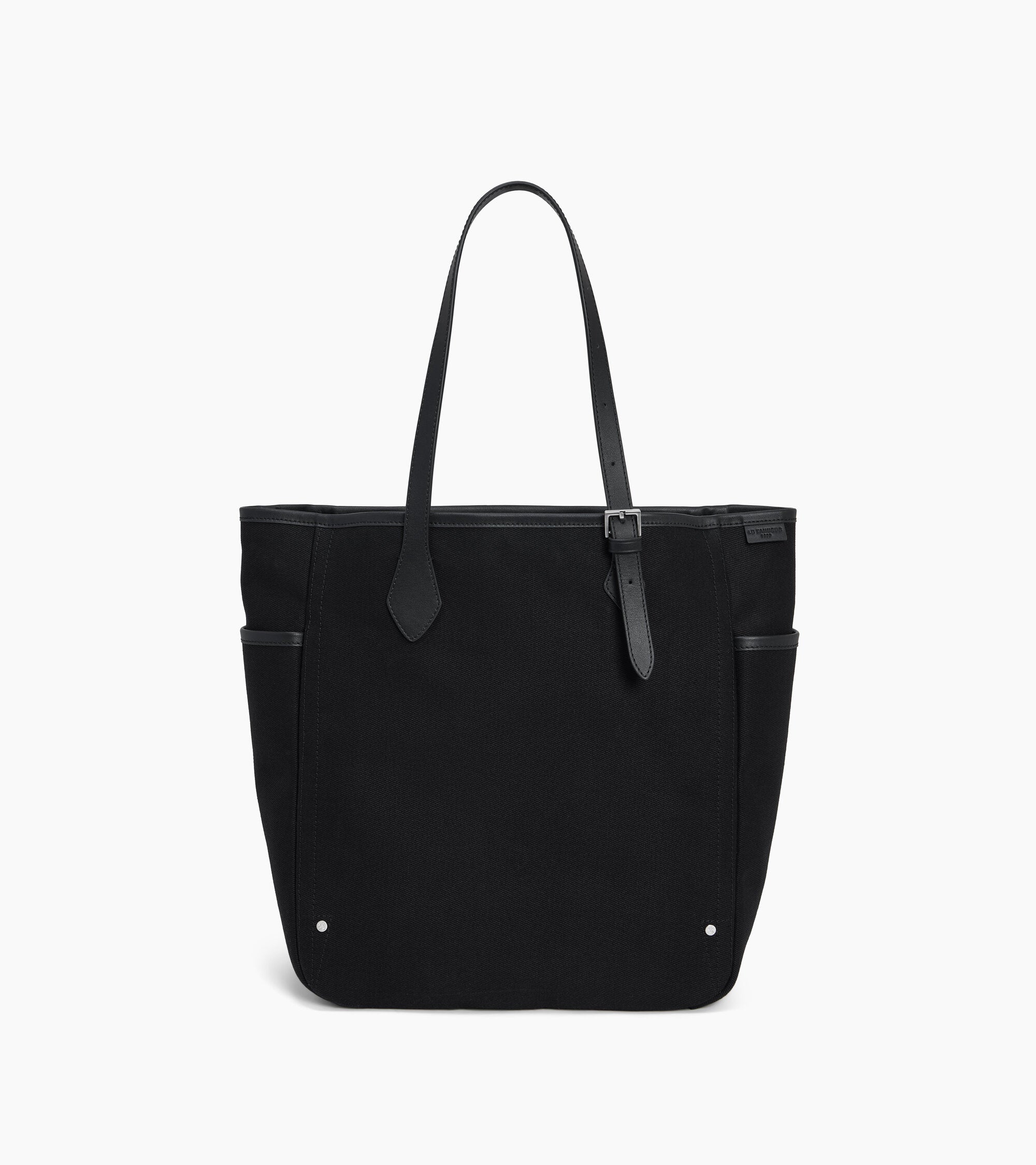 Le Tanneur Solveig sac cabas toile cuir Black moyen