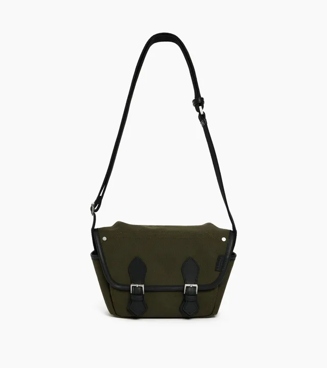 Le Tanneur Solveig petit sac bandoulière toile cuir Khaki