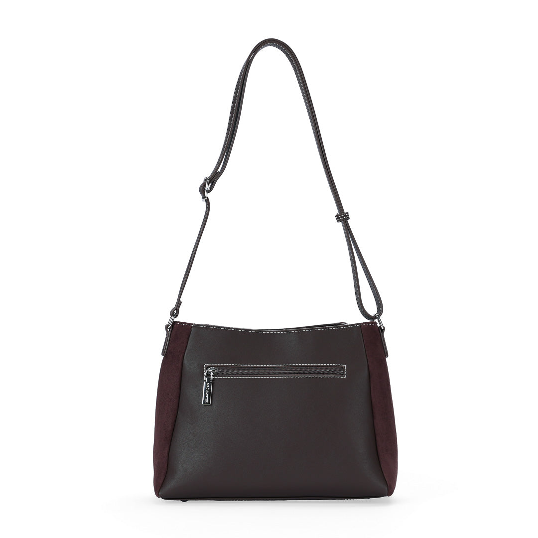 Mac Alyster Fauve sac besace daim chocolat lune