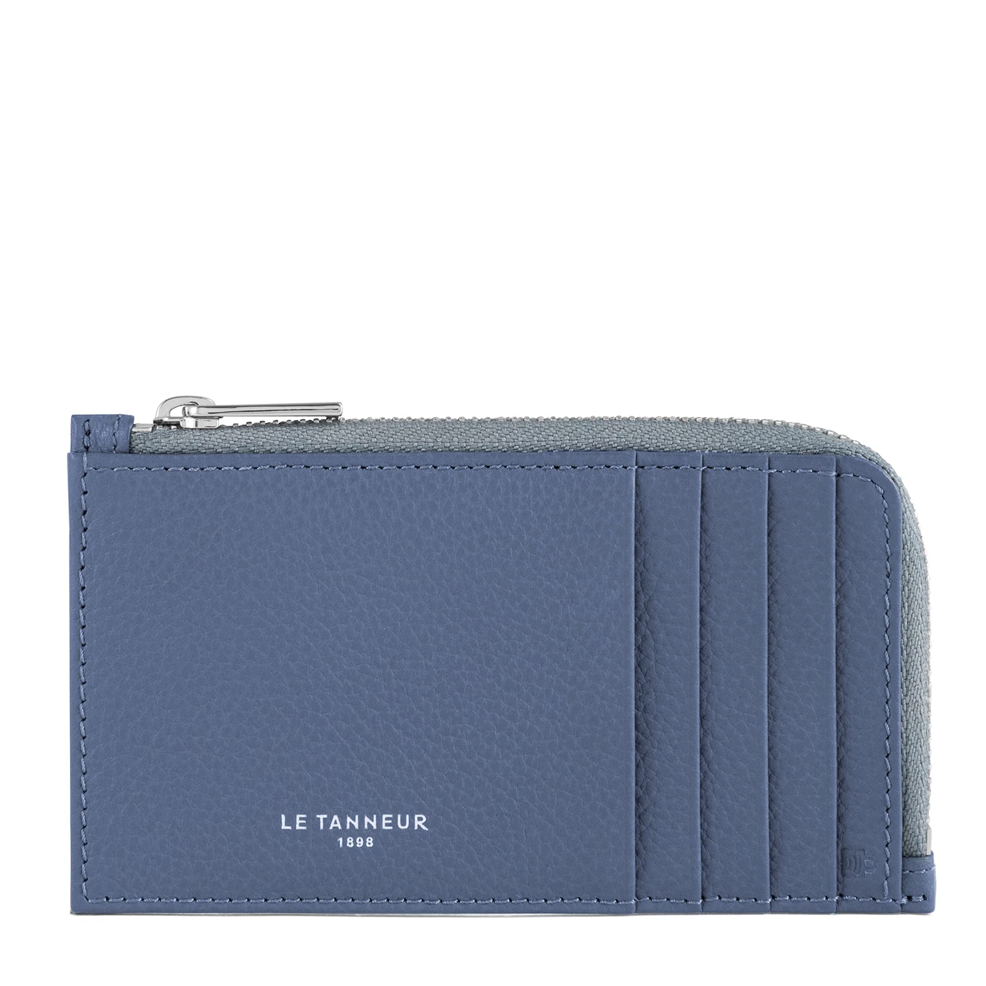 Le Tanneur Emile Porte-carte large zippé cuir grainé noir
