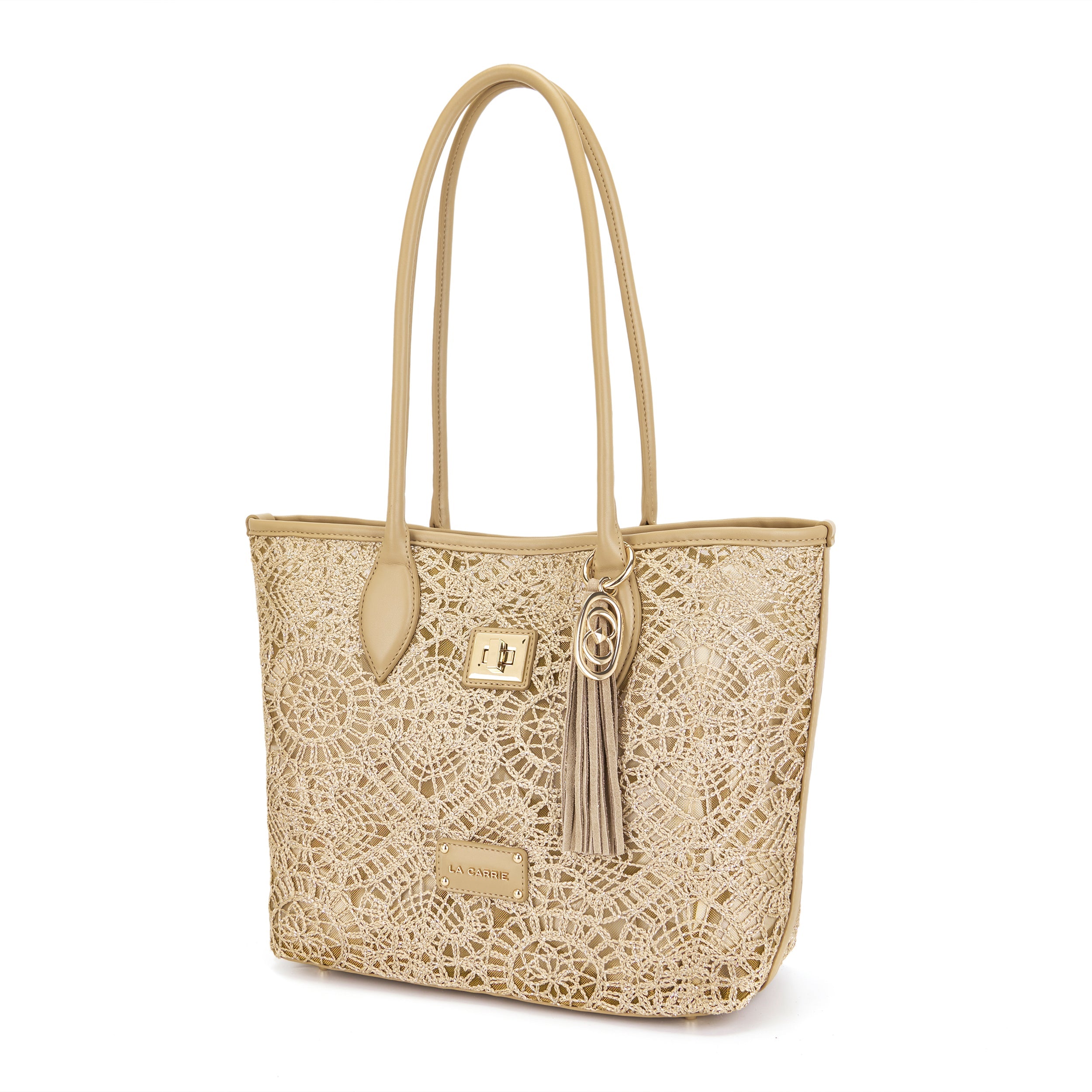 La Carrie Versailles sac shopping beige brodé