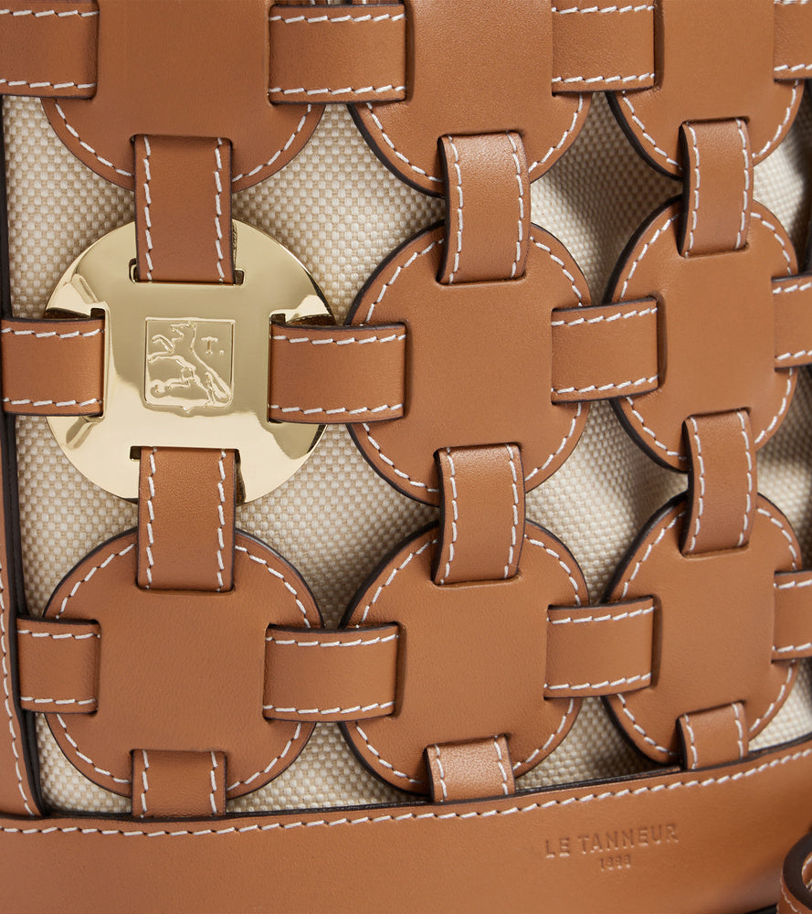 Le Tanneur Le Potier petit sac seau tan toile coton cuir