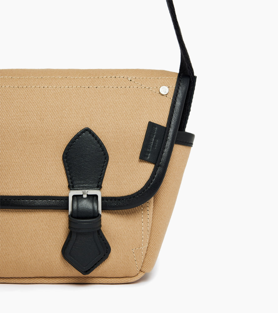Le Tanneur Solveig petit sac bandoulière toile coton cuir lisse