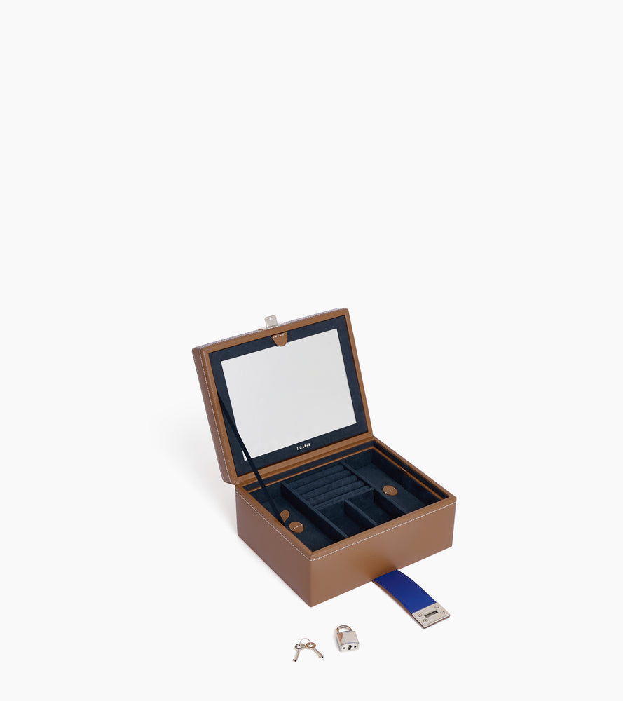 Le Tanneur boîte à bijoux cuir moyen naturel