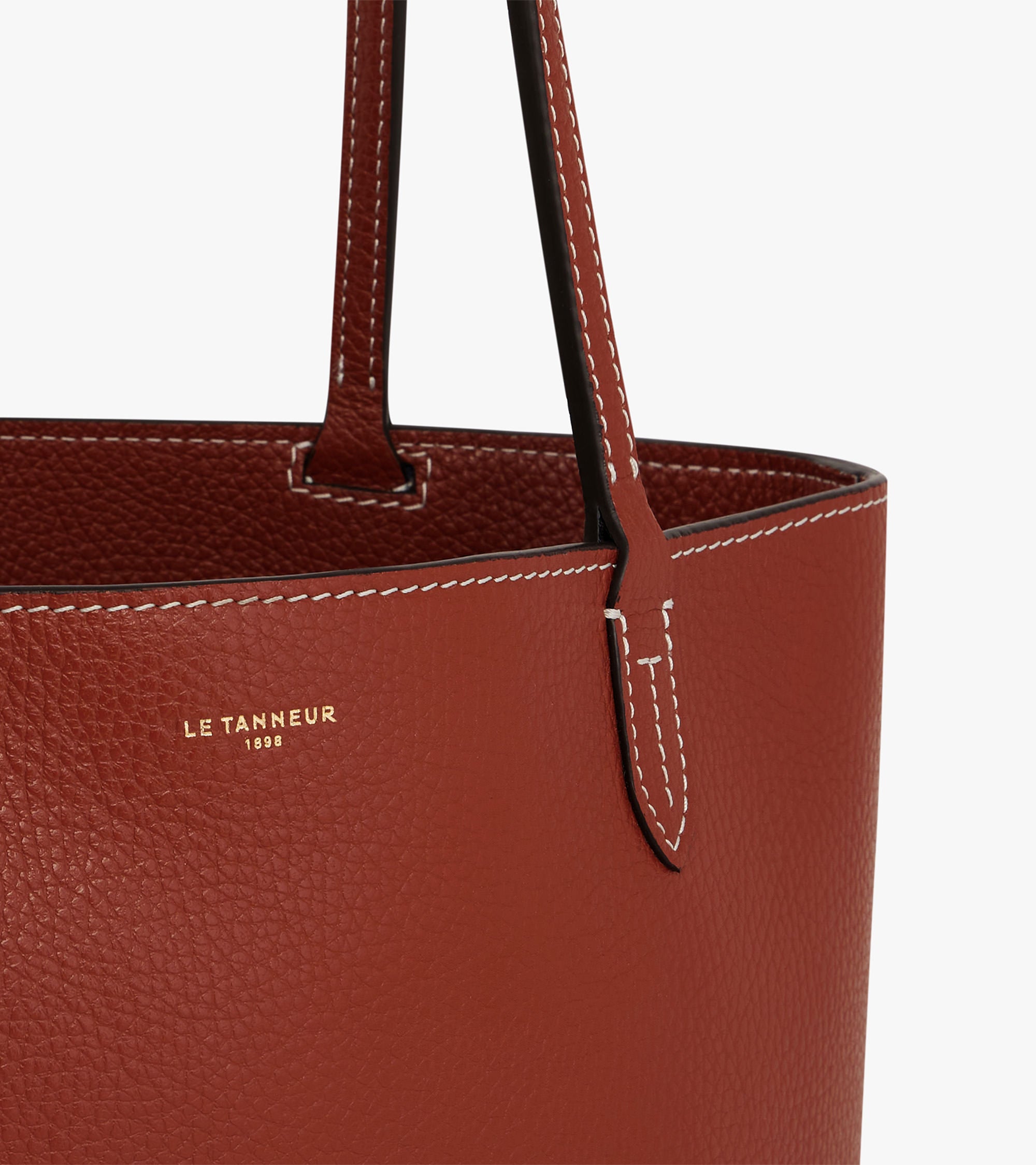 Le Tanneur Louise petit cabas cuir marron grainé France