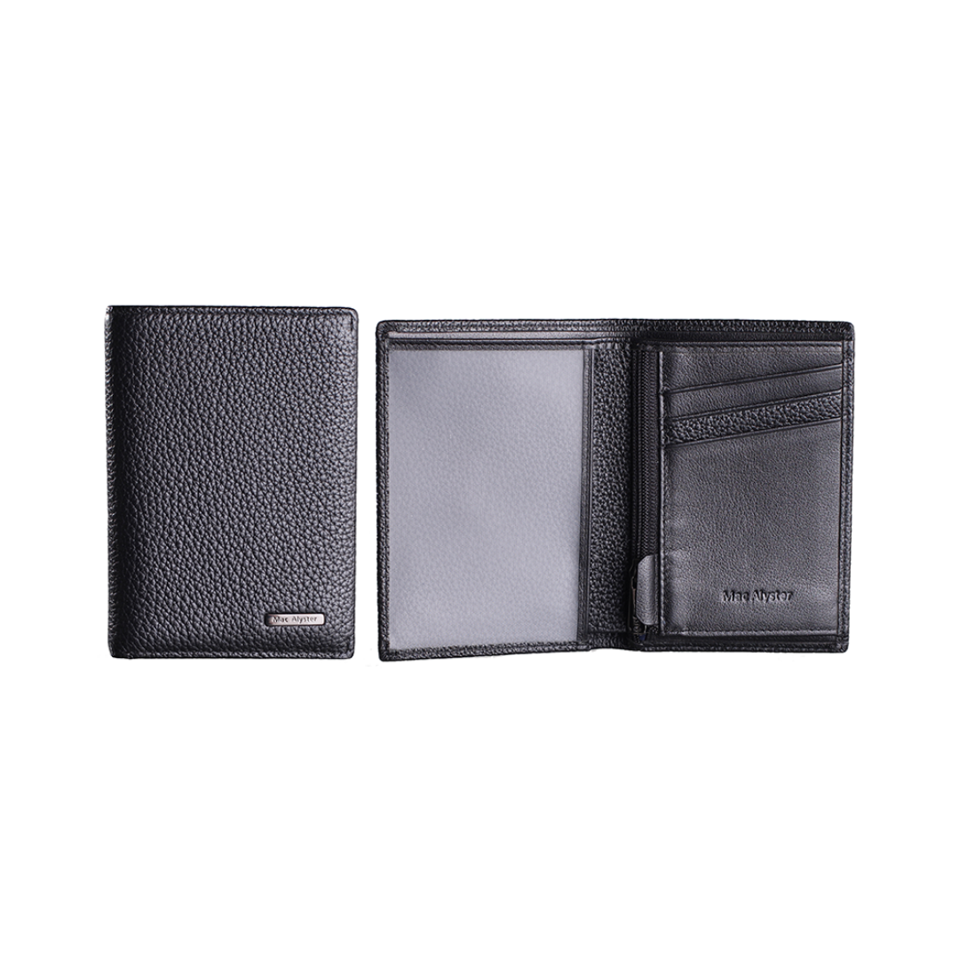 Mac Alyster Premium petit portefeuille homme noir vertical