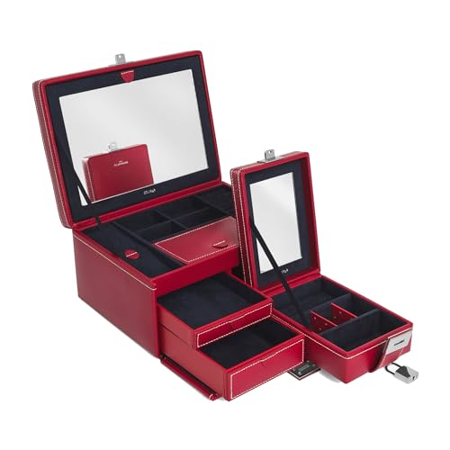 Le Tanneur Luggage boîte à bijoux cuir miroir voyage femme