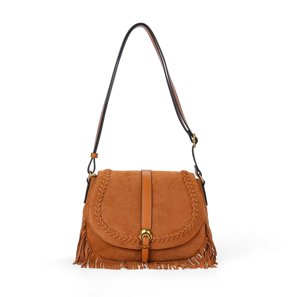 Mac Alyster Celeste sac à rabat suédine marron clair