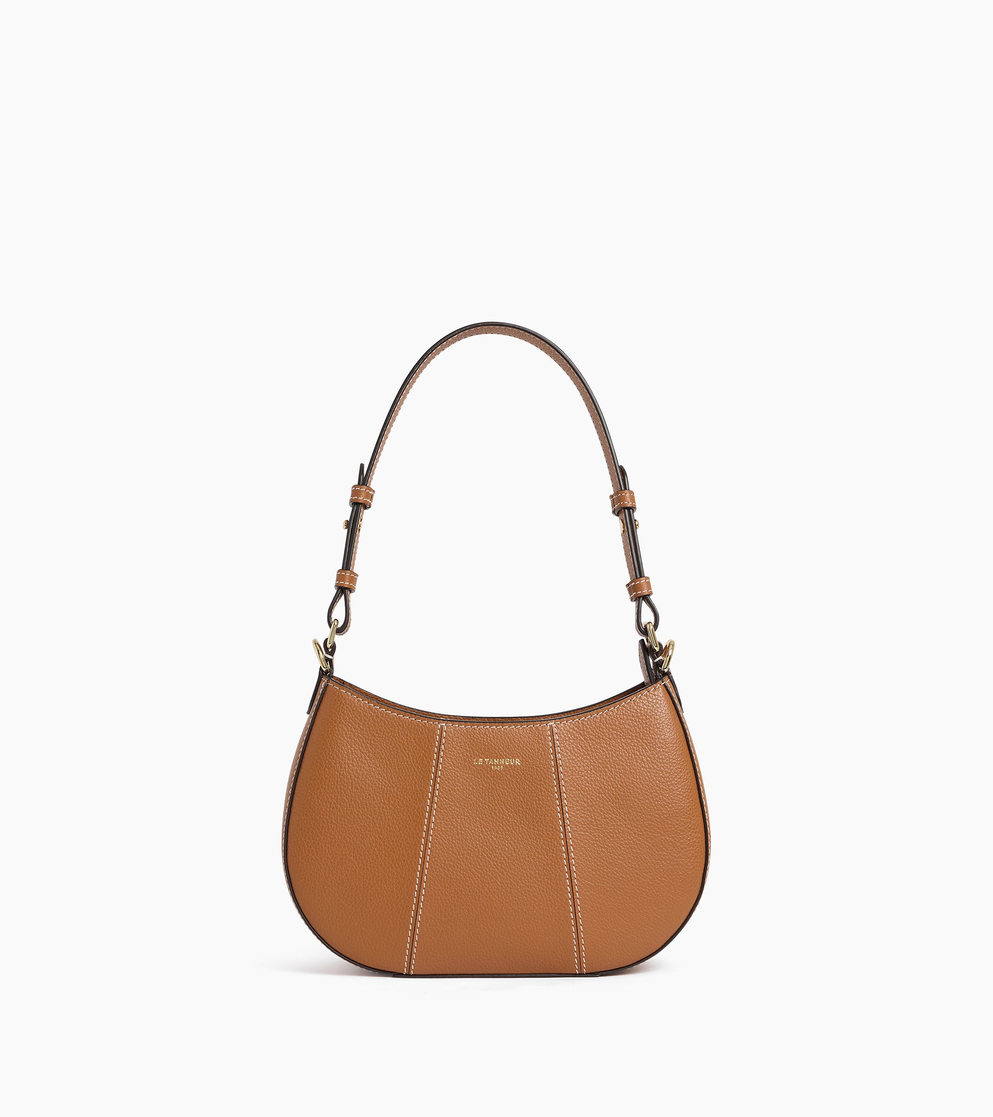 Le Tanneur Juliette Petit Sac Demi-Lune Cuir Camel