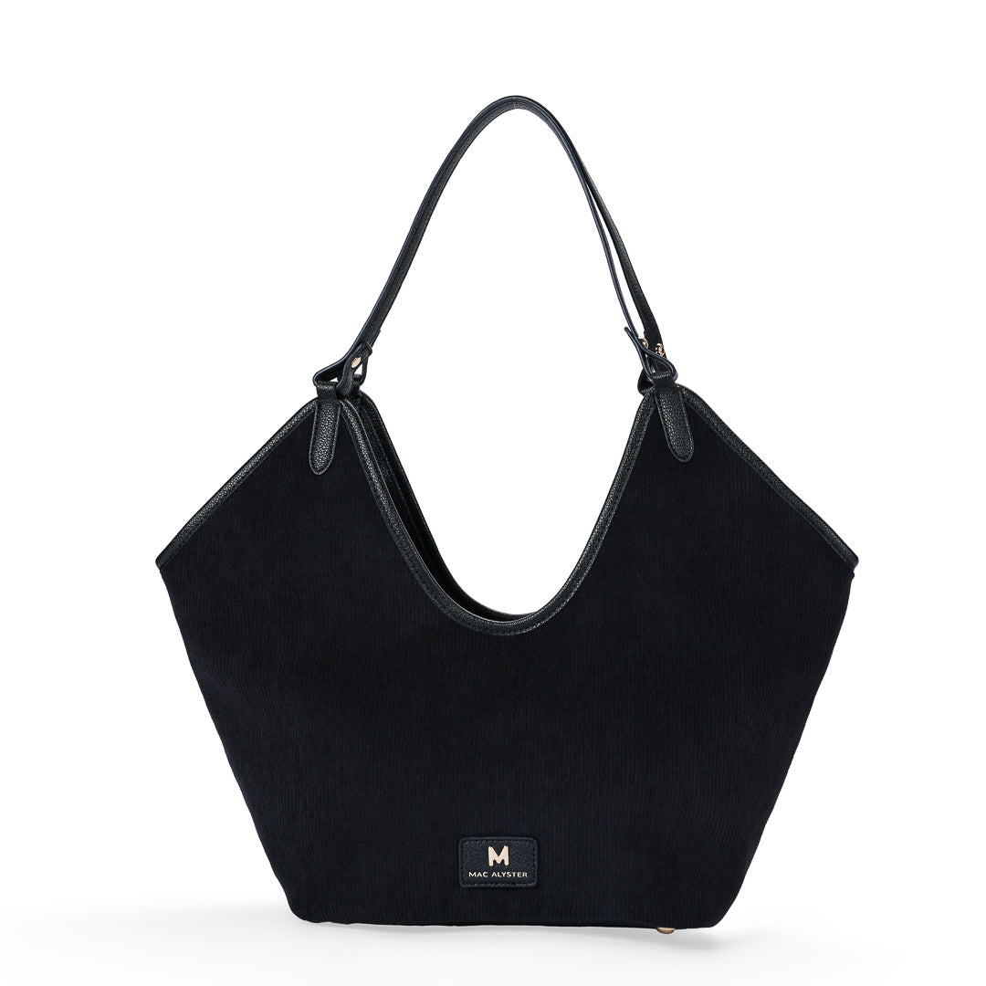 Mac Alyster Glysia sac cabas Taupe hobo strié 46 cm