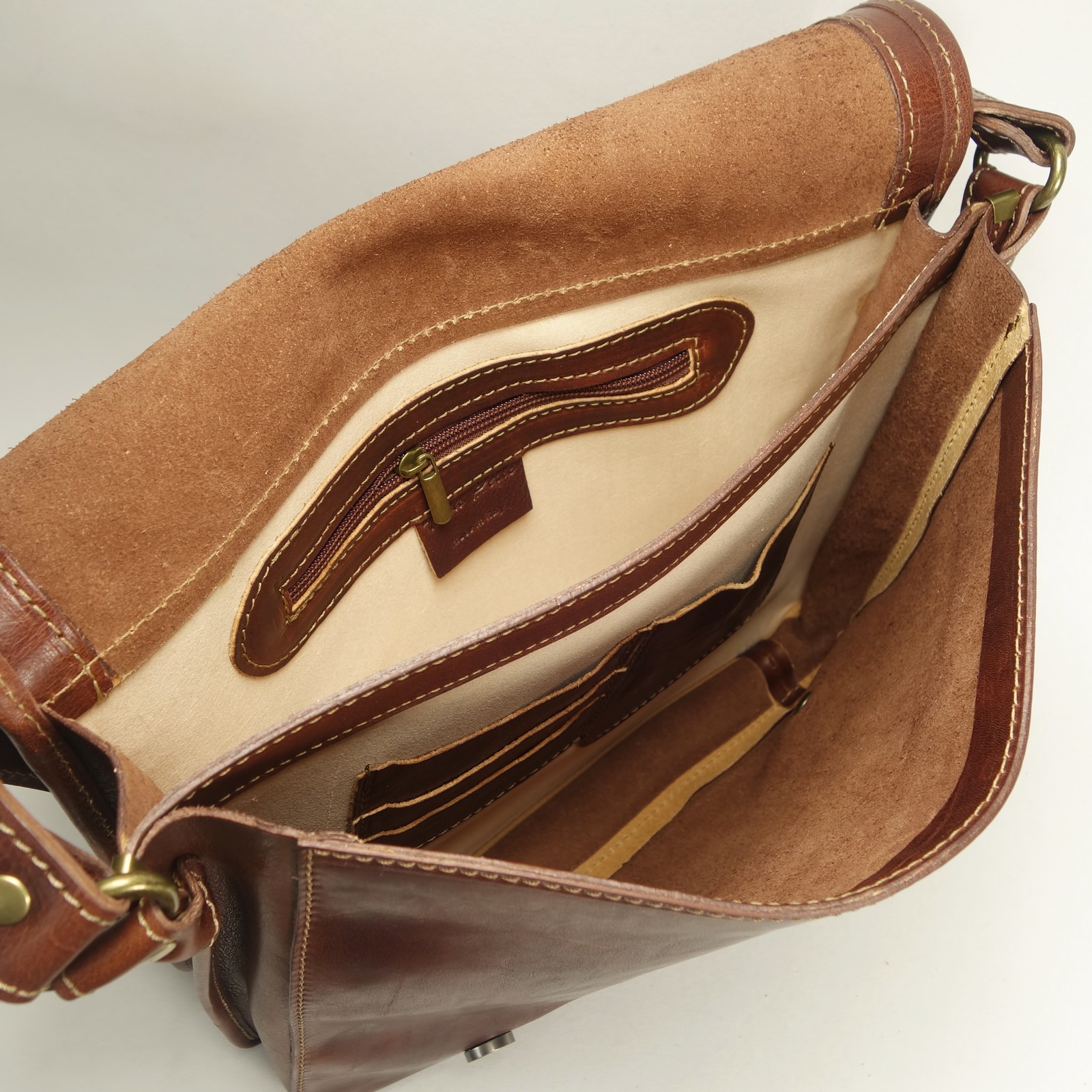 Collection Esprit Cuir Messenger sacoche marron cuir