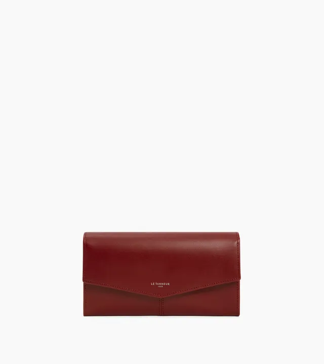 Le Tanneur Charlotte grand portefeuille cuir lisse rouge Révolution