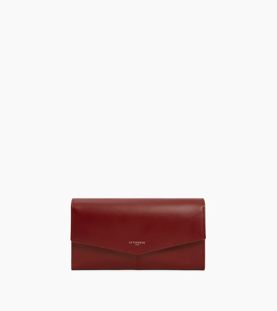 Le Tanneur Charlotte grand portefeuille cuir lisse rouge Révolution