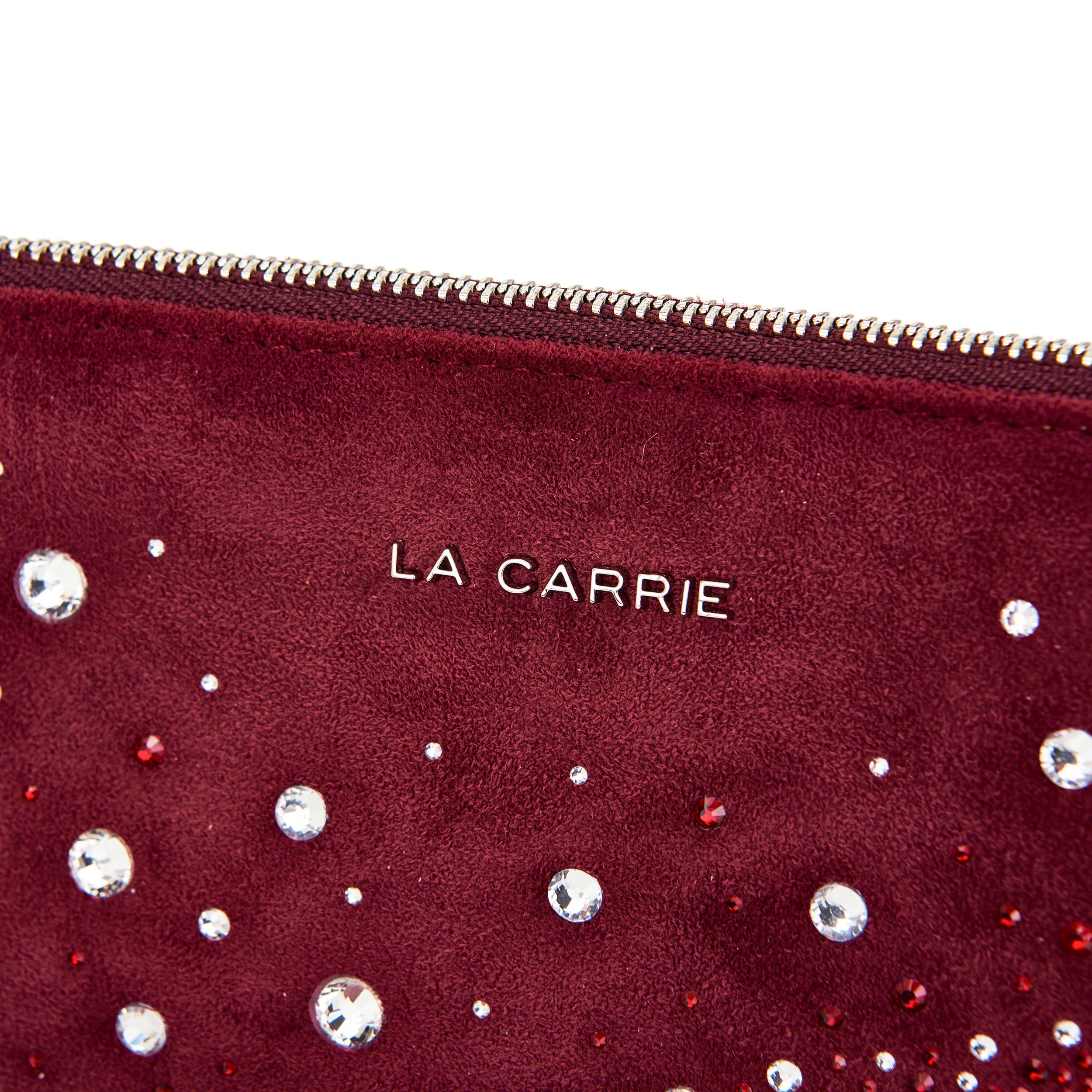 La Carrie Capsule sac bandoulière bordeaux suède franges