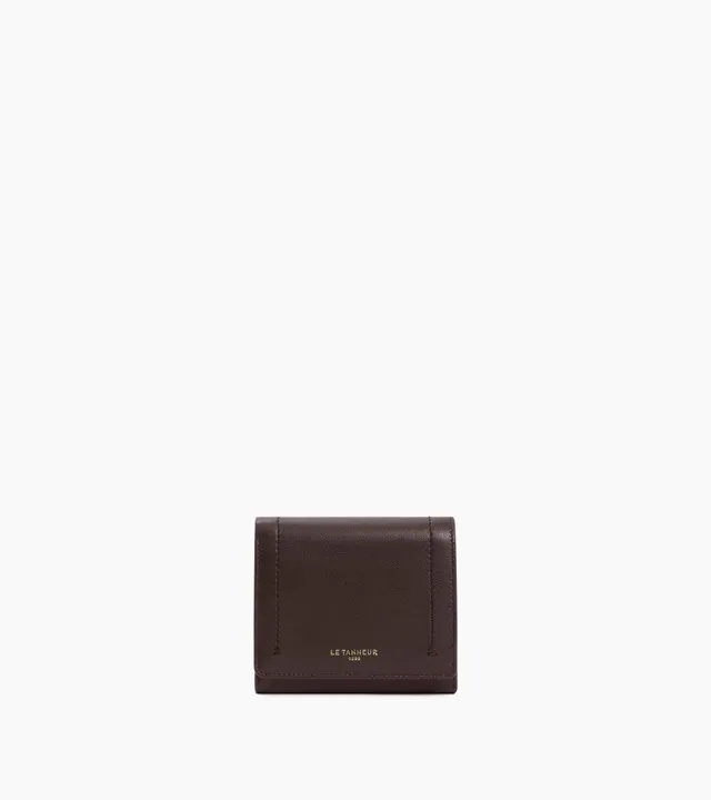 Le Tanneur Louison petit portefeuille cuir Brown Arabica