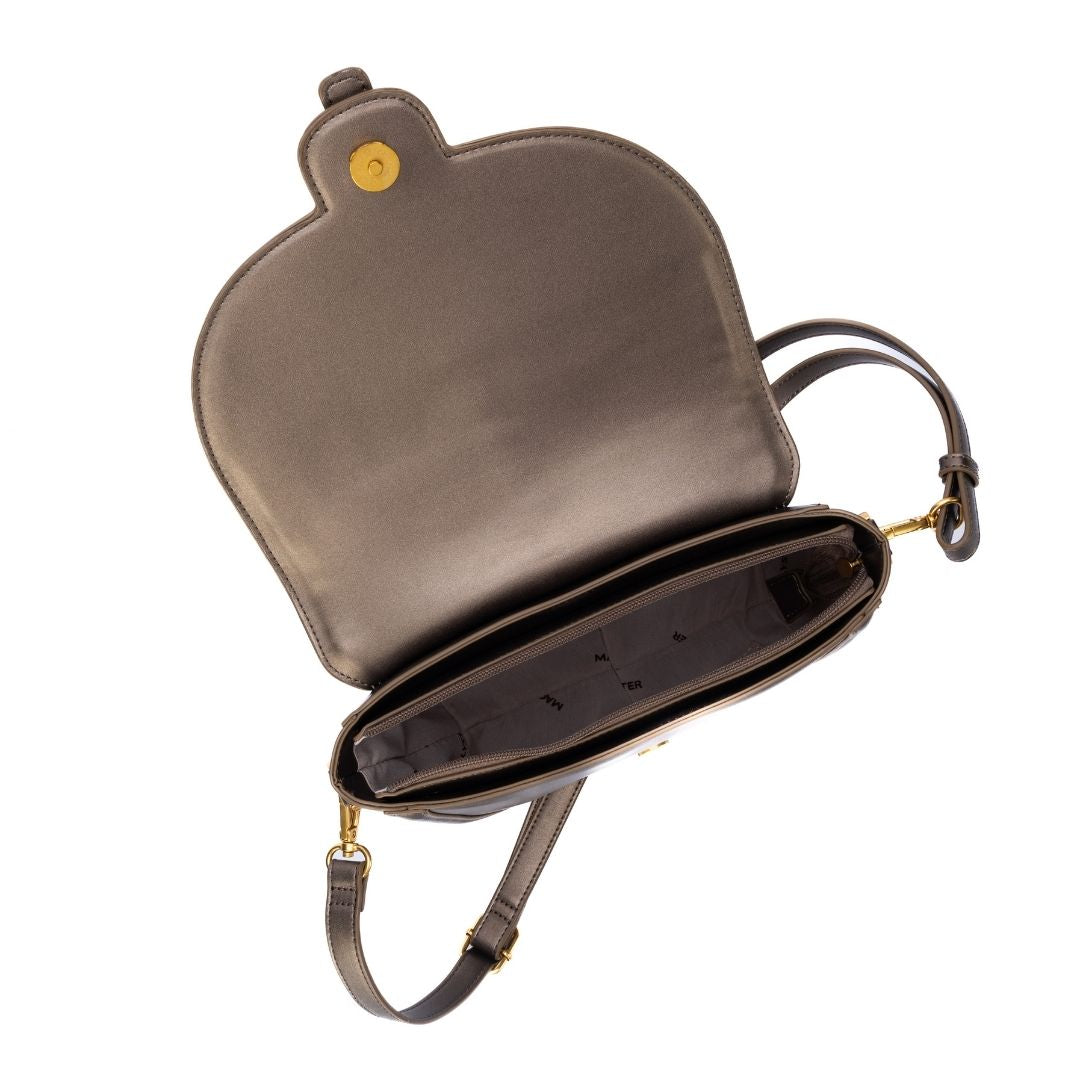 MAC ALYSTER FRISSON Sac à rabat Mordoré 28 cm fourrure