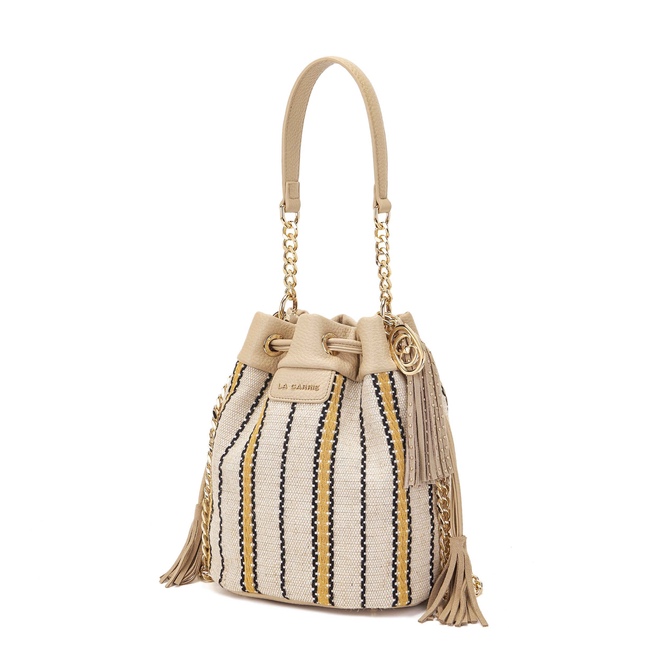 La Carrie Bag Bicolor sac seau jaune 24x17x26cm