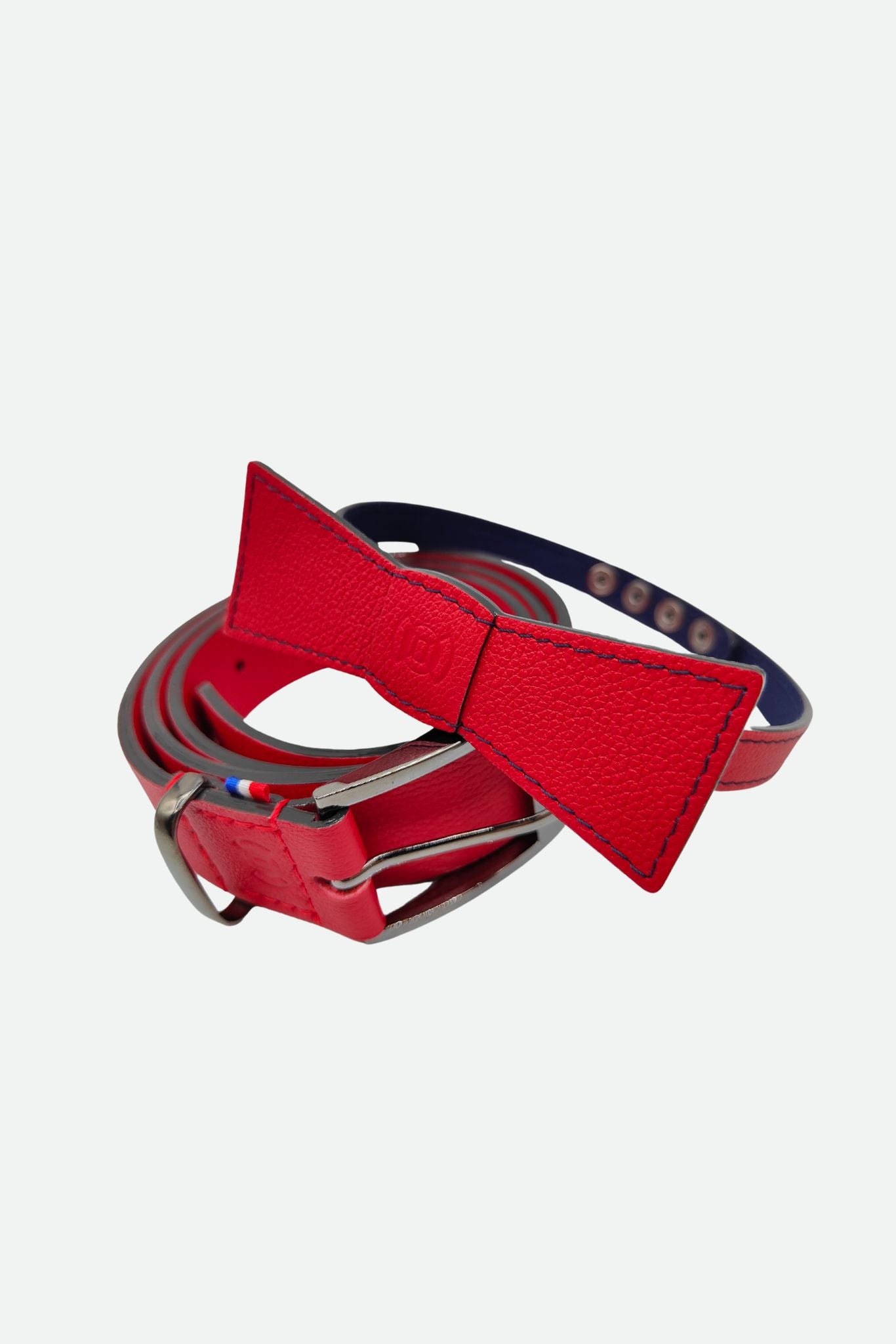 Nodie's Léo Paul nœud papillon cuir rouge grainé