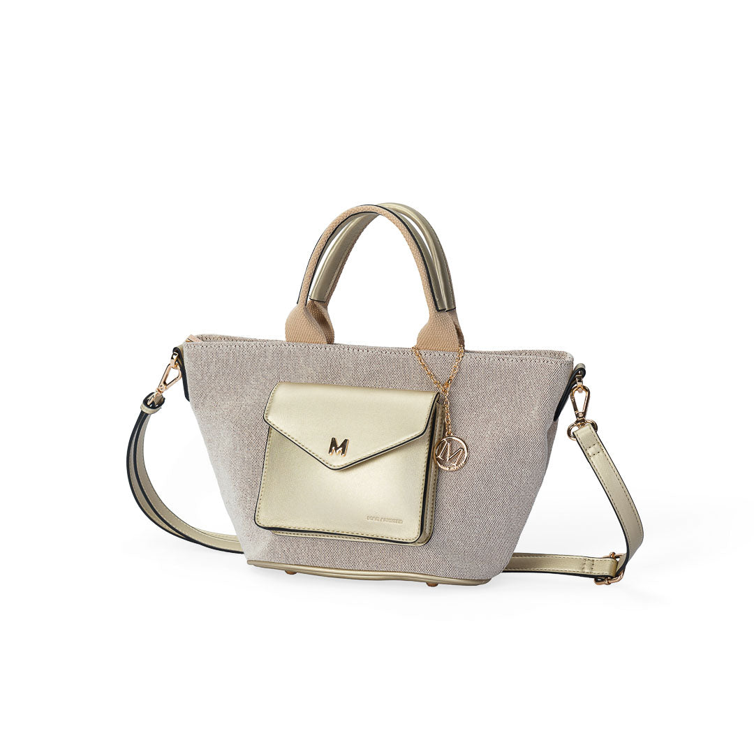 Mac Alyster Miss Bohème Lin petit sac à main Doré 36x12x20 cm