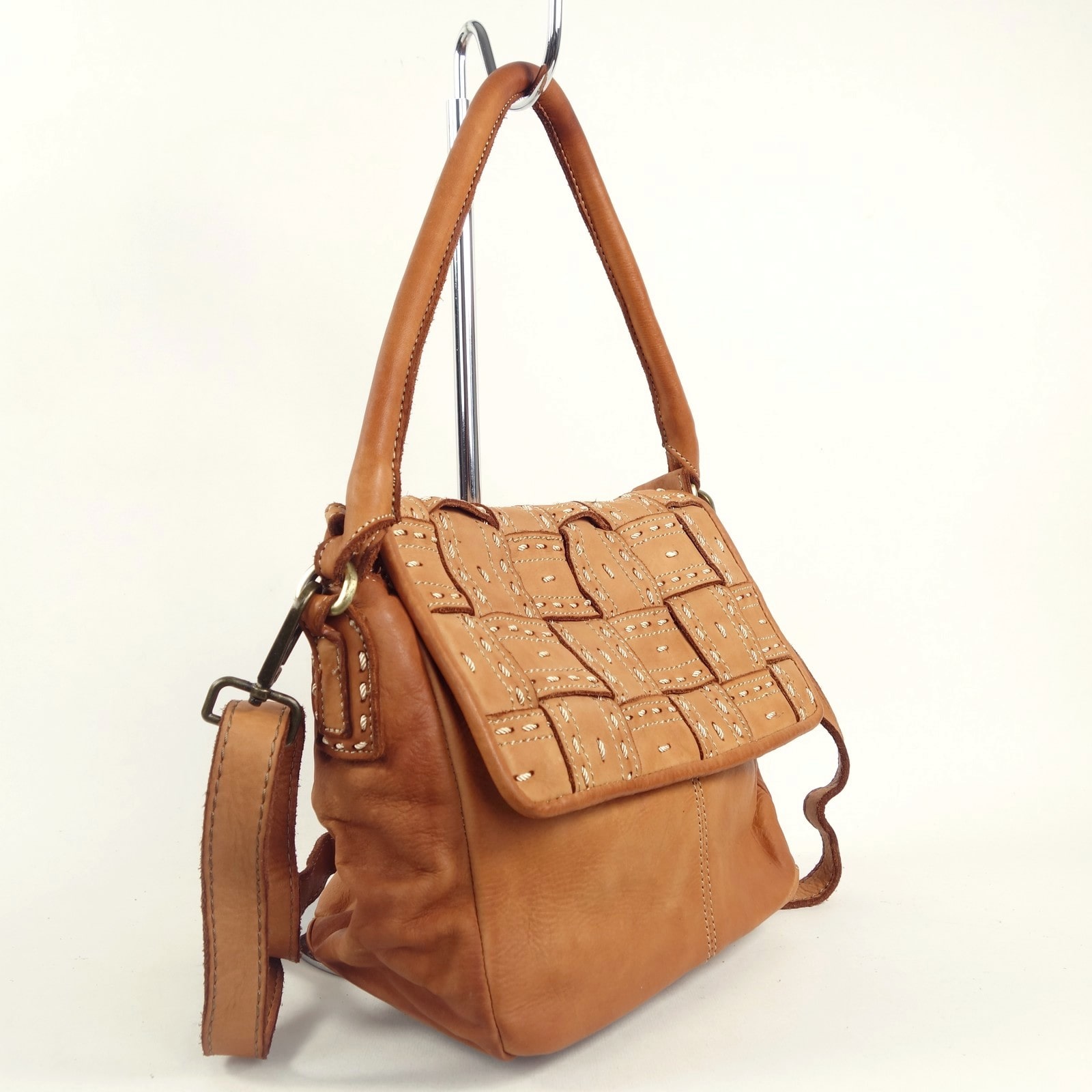 Collection Esprit Cuir Lara Petite Besace Cuir Naturel Vintage
