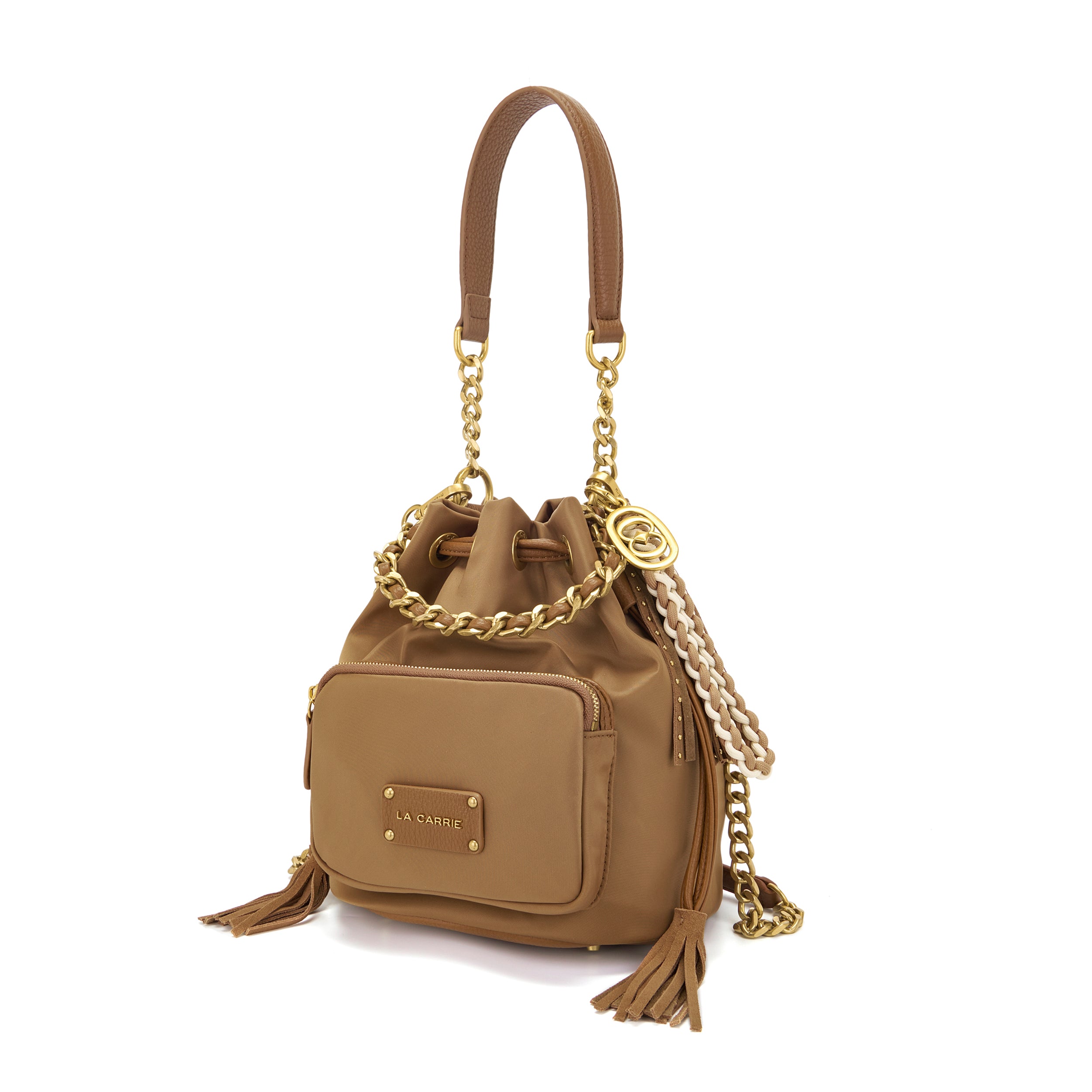 La Carrie Dark Wave sac seau camel 24x17x26 nylon PU